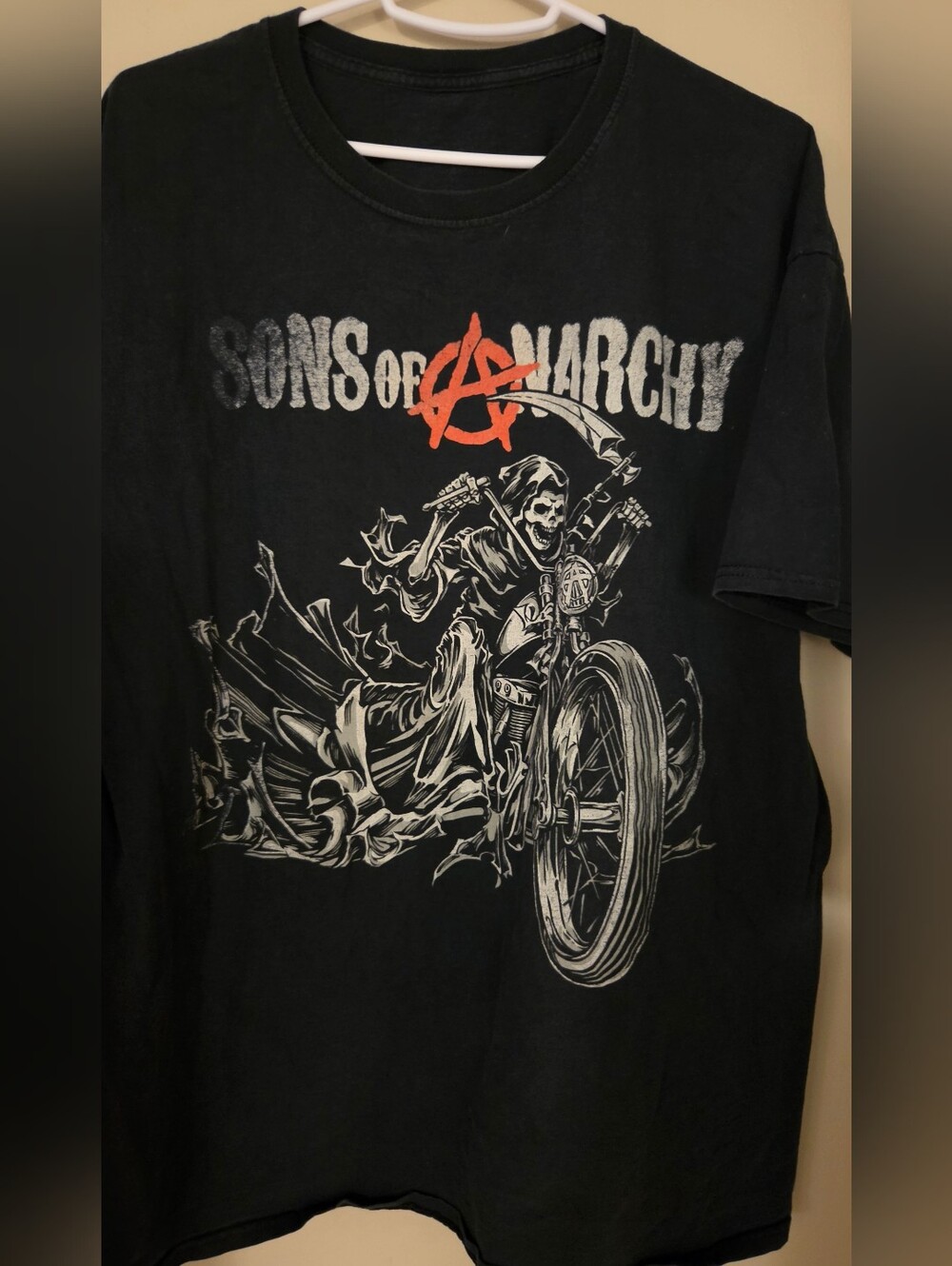 Vintage Sons Of Anarchy Shirt Distressed Motorcycle Grim Reaper Size Medium Est.